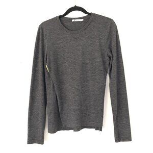 Alexander Wang Gray Long Sleeve Crew Neck Top T-Shirt Size L Stretch